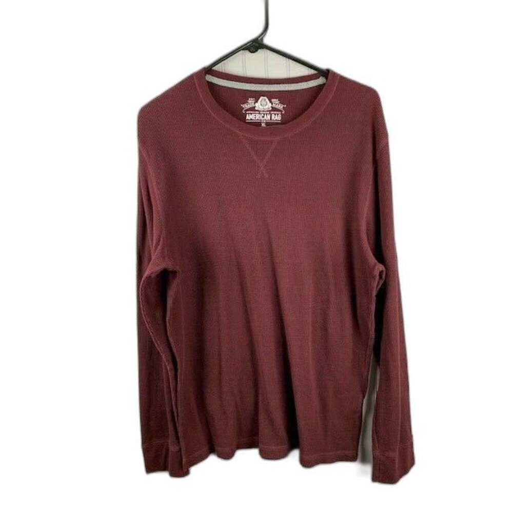 American Rag Size XL Mens Maroon Color Thermal Shirt Long Sleeve